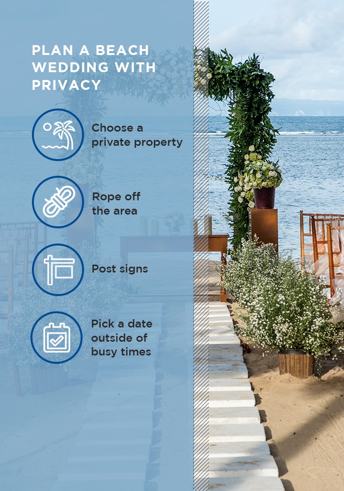 plan a beach wedding with privacy