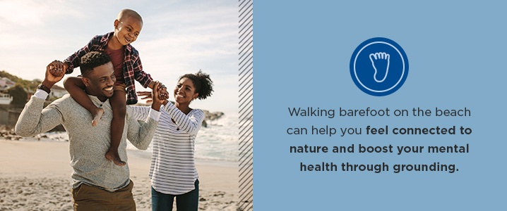 walking barefoot on the beach can help you