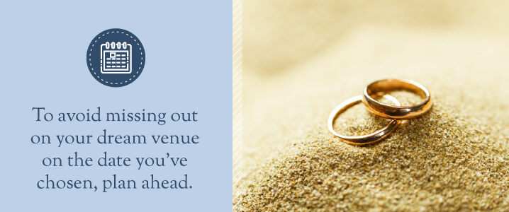 to avoid missing out on your dream venue on a date you've chosen plan ahead