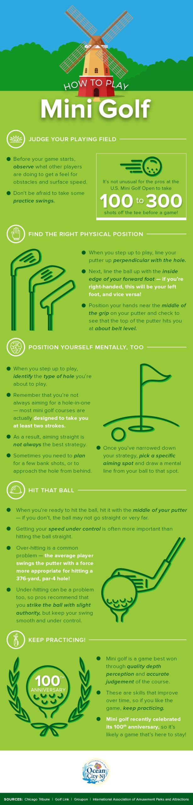 how to play mini golf infographic